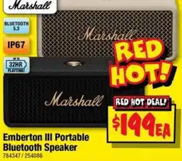 JB Hi-Fi Marshall Emberton III Portable Bluetooth Speaker offer