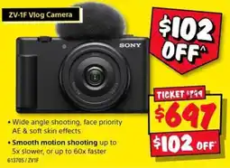 JB Hi-Fi Sony ZV-1F Vlog Camera offer