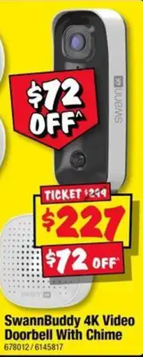 JB Hi-Fi SwannBuddy 4K Video Doorbell With Chime offer