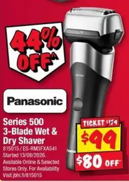 JB Hi-Fi Panasonic Series 500 3-Blade Wet & Dry Shaver offer
