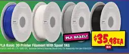 JB Hi-Fi PLA Basic 3D Printer Filament With Spool offer