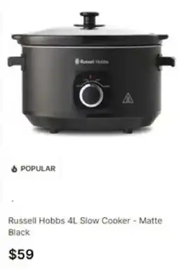 Target Russell Hobbs 4L Slow Cooker - Matte Black offer