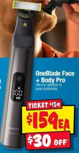 JB Hi-Fi Philips OneBlade Face + Body Pro offer