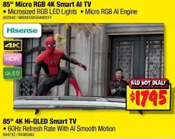 JB Hi-Fi Hisense 85" 4K Hi-QLED Smart TV offer