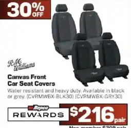 Repco R.M. Williams Canvas Front Car Seat Covers offer