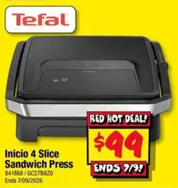 JB Hi-Fi Tefal Inicio 4 Slice Sandwich Press offer