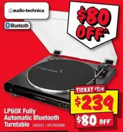 JB Hi-Fi audio-technica LP60X Fully Automatic Bluetooth Turntable offer