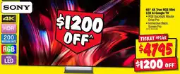 JB Hi-Fi Sony 65" 4K True RGB Mini LED AI Google TV offer