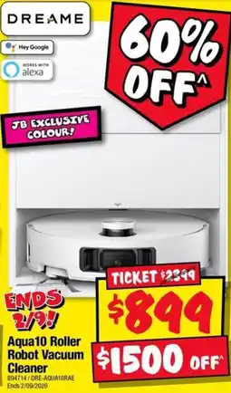 JB Hi-Fi Dreame Aqua10 Roller Robot Vacuum Cleaner offer