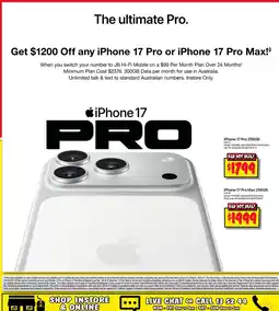 JB Hi-Fi iPhone 17 Pro offer