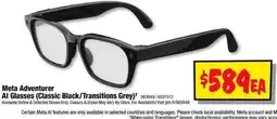 JB Hi-Fi Meta Adventurer AI Glasses Classic Black/Transitions Grey offer