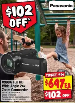 JB Hi-Fi Panasonic V900A Full HD Wide Angle 24x Zoom Camcorder offer
