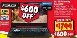 JB Hi-Fi ASUS 15" TUF Gaming Notebook offer