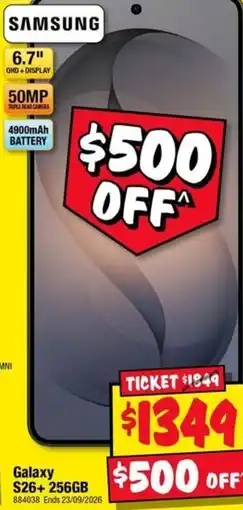 JB Hi-Fi Samsung Galaxy S26+ 256GB offer
