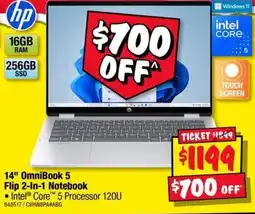 JB Hi-Fi hp 14" OmniBook 5 Flip 2-In-1 Notebook offer