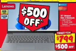 JB Hi-Fi Lenovo 15" Ideapad Slim 3 Notebook offer