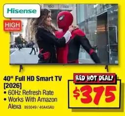 JB Hi-Fi Hisense 40" Full HD Smart TV offer