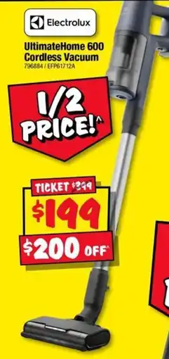 JB Hi-Fi Electrolux UltimateHome 600 Cordless Vacuum offer