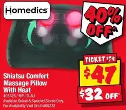 JB Hi-Fi Homedics Shiatsu Comfort Massage Pillow With Heat offer