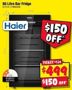 JB Hi-Fi Haier 86 Litre Bar Fridge offer