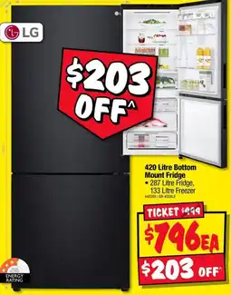 JB Hi-Fi LG 420 Litre Bottom Mount Fridge offer