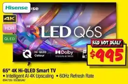 JB Hi-Fi Hisense 65" 4K Hi-QLED Smart TV offer