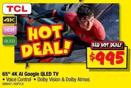 JB Hi-Fi TCL 65" 4K AI Google QLED TV offer