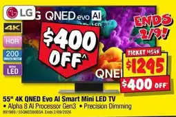 JB Hi-Fi LG 55" 4K QNED Evo AI Smart Mini LED TV offer