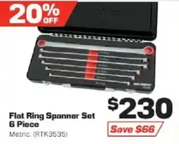 Repco Flat Ring Spanner Set 6 Piece Metric offer