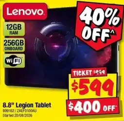 JB Hi-Fi Lenovo 8.8" Legion Tablet offer