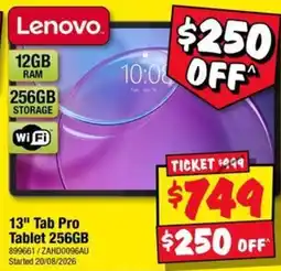 JB Hi-Fi Lenovo 13" Tab Pro Tablet 256GB offer