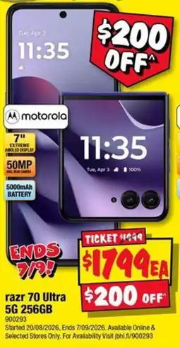 JB Hi-Fi motorola razr 70 Ultra offer