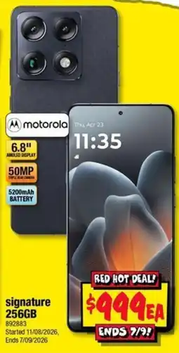JB Hi-Fi motorola signature 256GB offer
