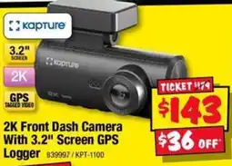JB Hi-Fi Kapture 2K Front Dash Camera With 3.2" Screen GPS Logger offer