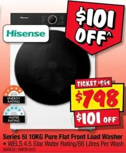 JB Hi-Fi Hisense Series 5i 10KG Pure Flat Front Load Washer offer