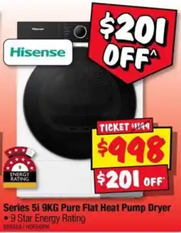 JB Hi-Fi Hisense Series 5i 9KG Pure Flat Heat Pump Dryer offer