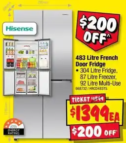 JB Hi-Fi Hisense 483 Litre French Door Fridge offer