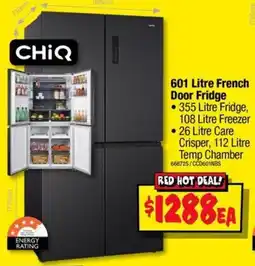 JB Hi-Fi CHIQ 601 Litre French Door Fridge offer