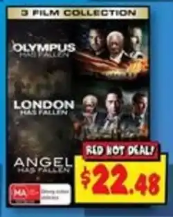 JB Hi-Fi Olympus Has Fallen / London Has Fallen / Angel Has Fallen 3 Film Collection offer