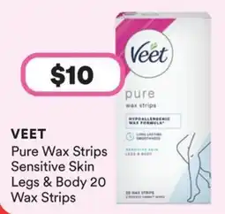 Priceline Veet Pure Wax Strips Sensitive Skin Legs & Body offer