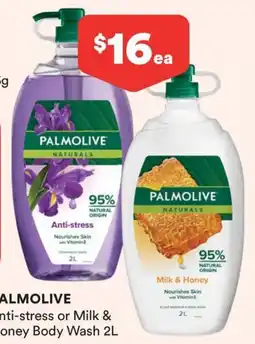 Priceline Palmolive Naturals Anti-stress or Milk & Honey Body Wash offer