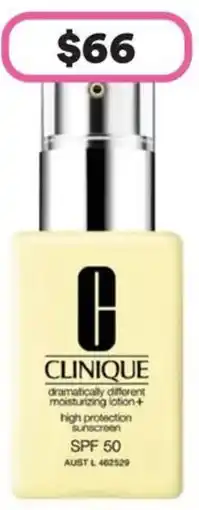 Priceline Clinique dramatically different moisturizing lotion+ high protection sunscreen offer