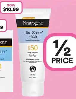 Priceline Neutrogena Ultra Sheer Face Lotion sunscreen offer