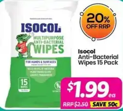 Your Discount Chemist Isocol Anti-Bacterial Wipes offer