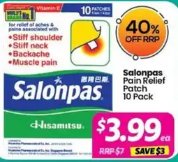 Your Discount Chemist Salonpas Pain Relief Patch offer