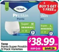 Your Discount Chemist Tena Pants Super Proskin Varieties offer