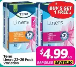 Your Discount Chemist Tena Liners Varieties offer
