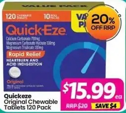 Your Discount Chemist QuickEze Original Chewable Tablets offer