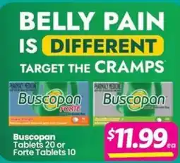 Your Discount Chemist Buscopan Tablets 20 or Forte Tablets 10 offer