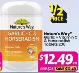 Your Discount Chemist Nature's Way Garlic + C & Horseradish Tablets offer